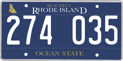 RI license plate 274035