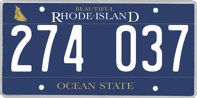 RI license plate 274037
