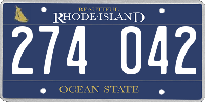 RI license plate 274042