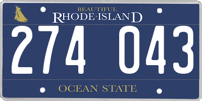 RI license plate 274043