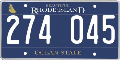 RI license plate 274045