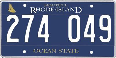 RI license plate 274049