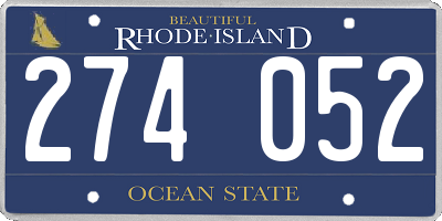 RI license plate 274052