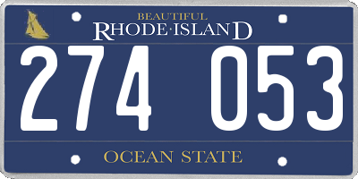 RI license plate 274053