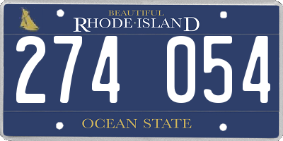 RI license plate 274054