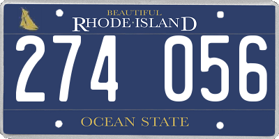 RI license plate 274056
