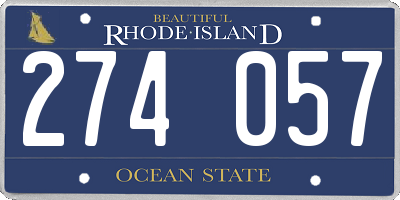 RI license plate 274057