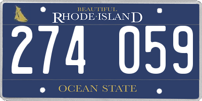 RI license plate 274059