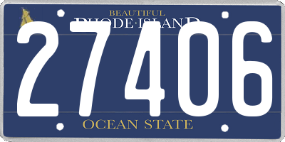 RI license plate 27406
