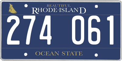 RI license plate 274061