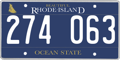 RI license plate 274063