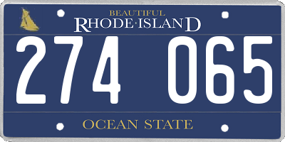 RI license plate 274065