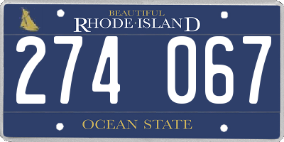 RI license plate 274067