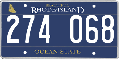 RI license plate 274068