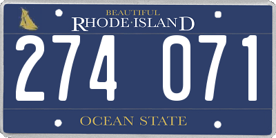 RI license plate 274071