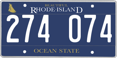 RI license plate 274074