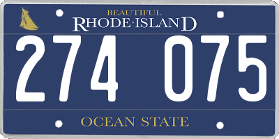 RI license plate 274075
