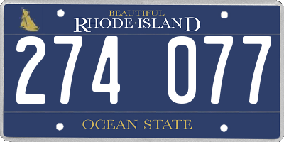 RI license plate 274077
