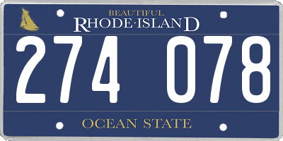 RI license plate 274078