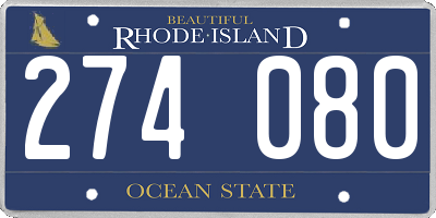 RI license plate 274080