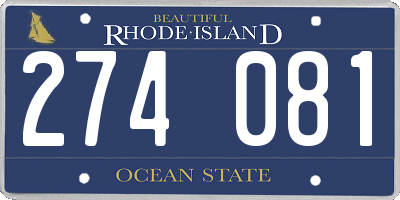 RI license plate 274081