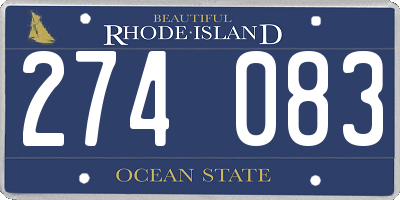 RI license plate 274083