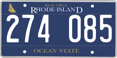 RI license plate 274085