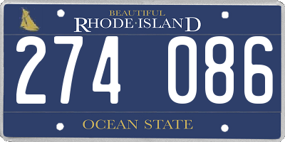 RI license plate 274086