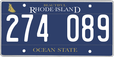 RI license plate 274089