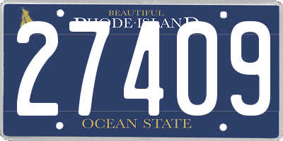 RI license plate 27409