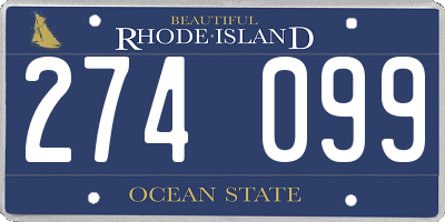 RI license plate 274099