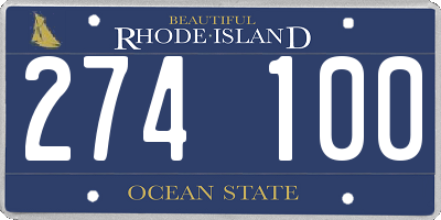 RI license plate 274100