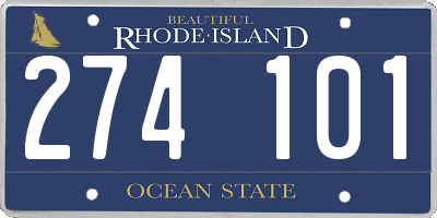 RI license plate 274101