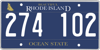 RI license plate 274102