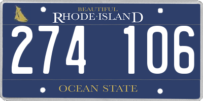 RI license plate 274106
