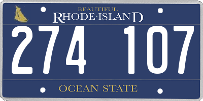 RI license plate 274107