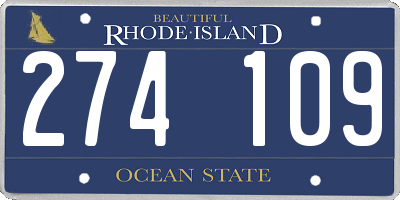 RI license plate 274109