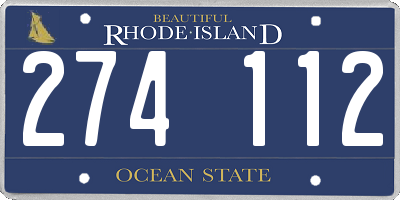 RI license plate 274112