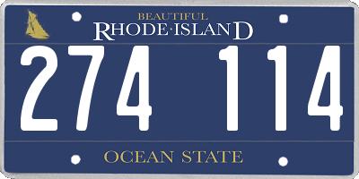 RI license plate 274114