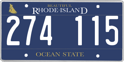 RI license plate 274115