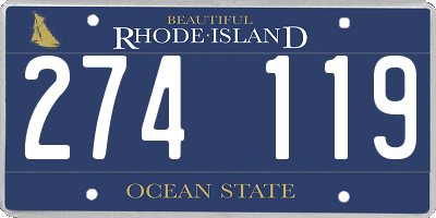 RI license plate 274119