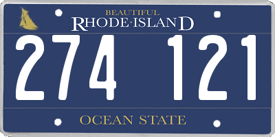 RI license plate 274121
