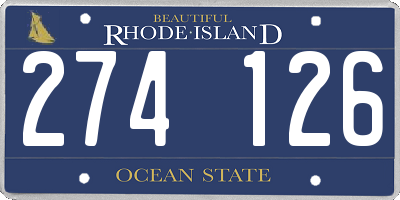 RI license plate 274126