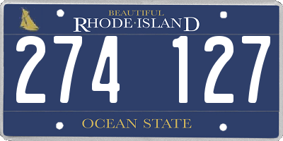 RI license plate 274127