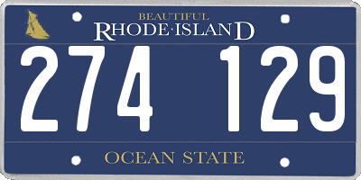 RI license plate 274129