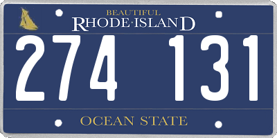RI license plate 274131