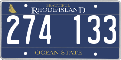 RI license plate 274133