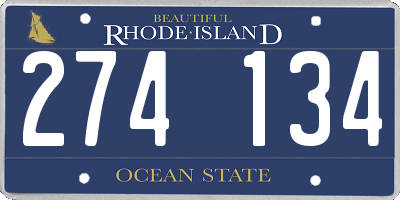 RI license plate 274134