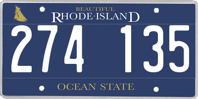 RI license plate 274135