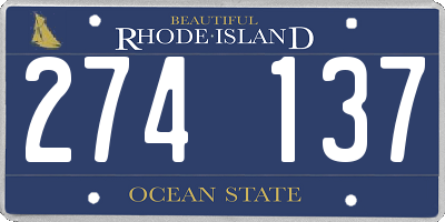 RI license plate 274137